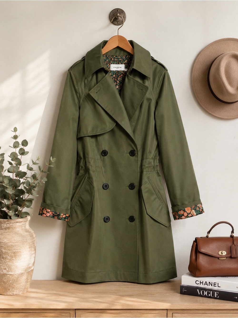 Coach Military Convertible Trench Coat